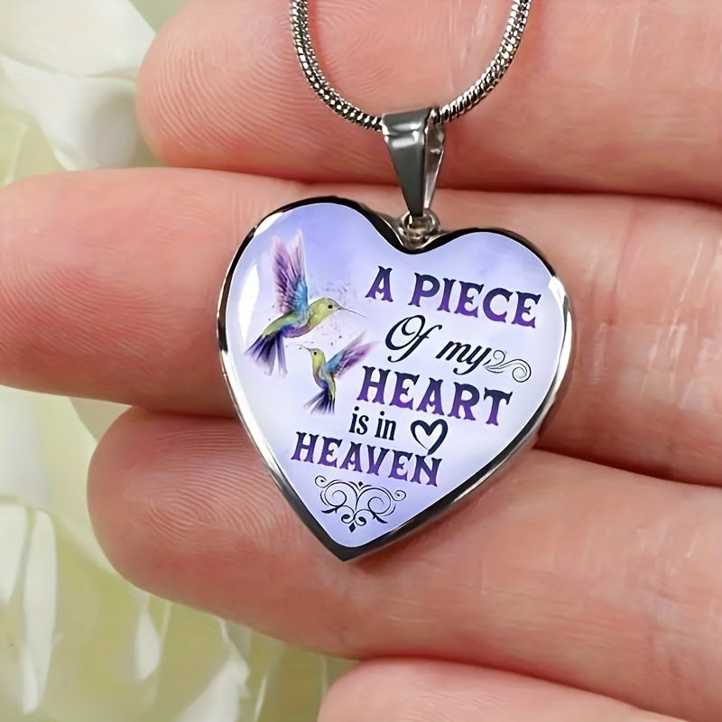 Fashion Simple Men And Women Necklace Hummingbird Heart Pendant Necklace Love Valentine's Day Anniversary Christmas Birthday Gift