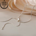 Elegant 925 Sterling Silver Long Adjustable Tassel Necklace for Women - Minimalist Luxury Design, Perfect for All Occasions & Ideal Holiday Gift, Festive Accessory|Sophisticated Accessory|Adjustable Length Necklace