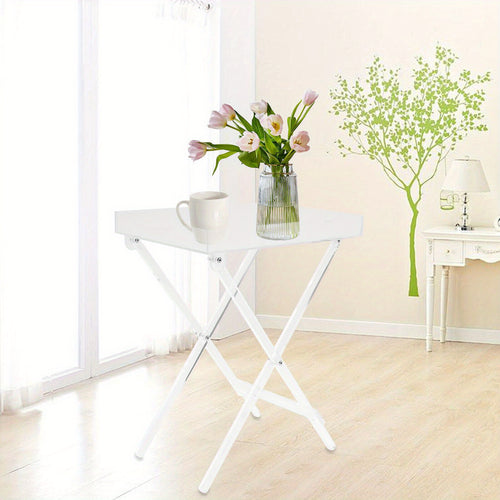 1pc Table d'appoint pliante en acrylique transparent, plateau TV peu encombrant, table basse portable pour café, thé et collations pour le salon, aucun assemblage requis, design moderne