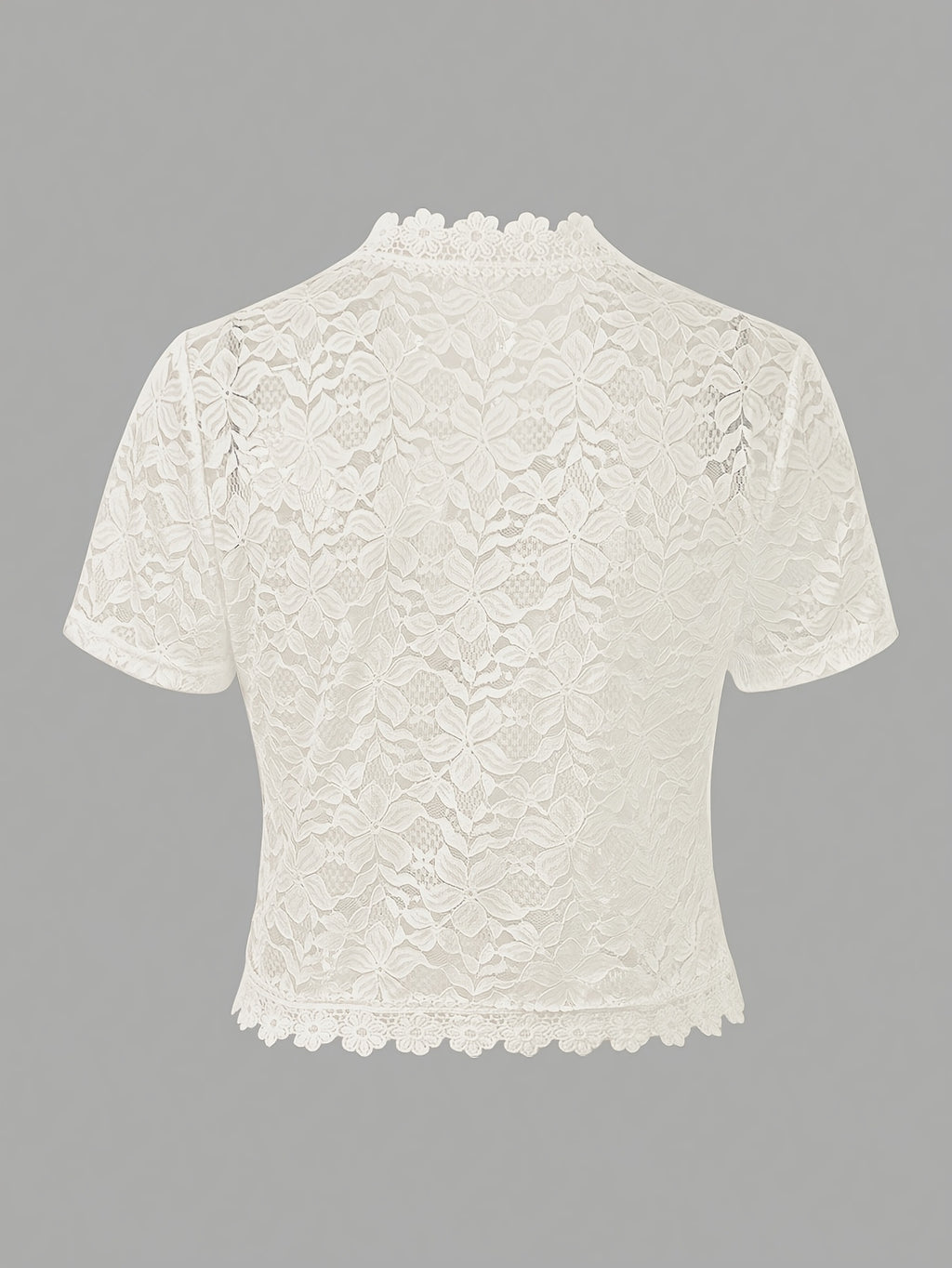 Summer Solid Color Lace Patchwork Casual Open Front Jacket For Holiday Party Clothes