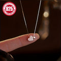1pc Women's Fashion Necklace Elegant 925 Sterling Silver DIY Handmade Double Love Necklace is the best choice for birthday wedding season home and Easter Mother's Day gifts
